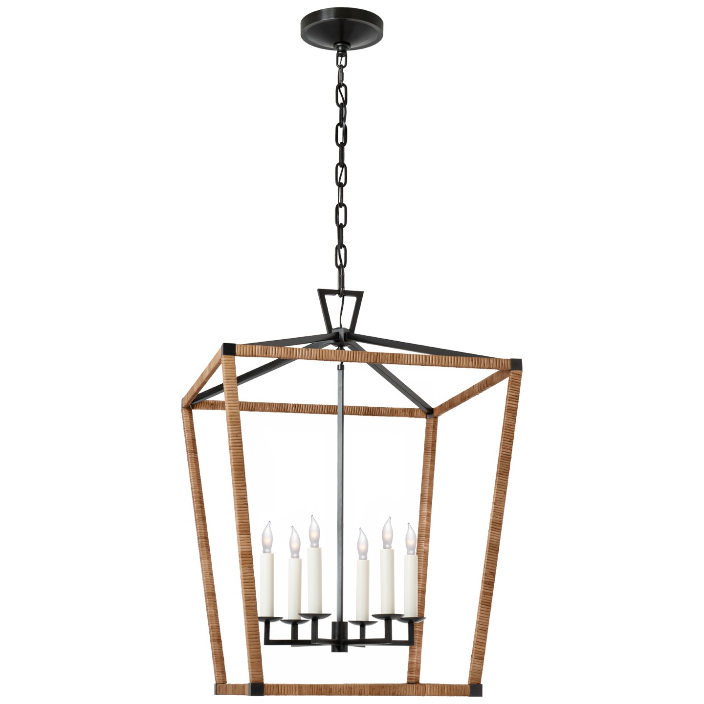 VISUSIGN CHC 5879AI/NRT LED Lantern Aged Iron and Natural Rattan Number Of Bulbs 6 Candelabra