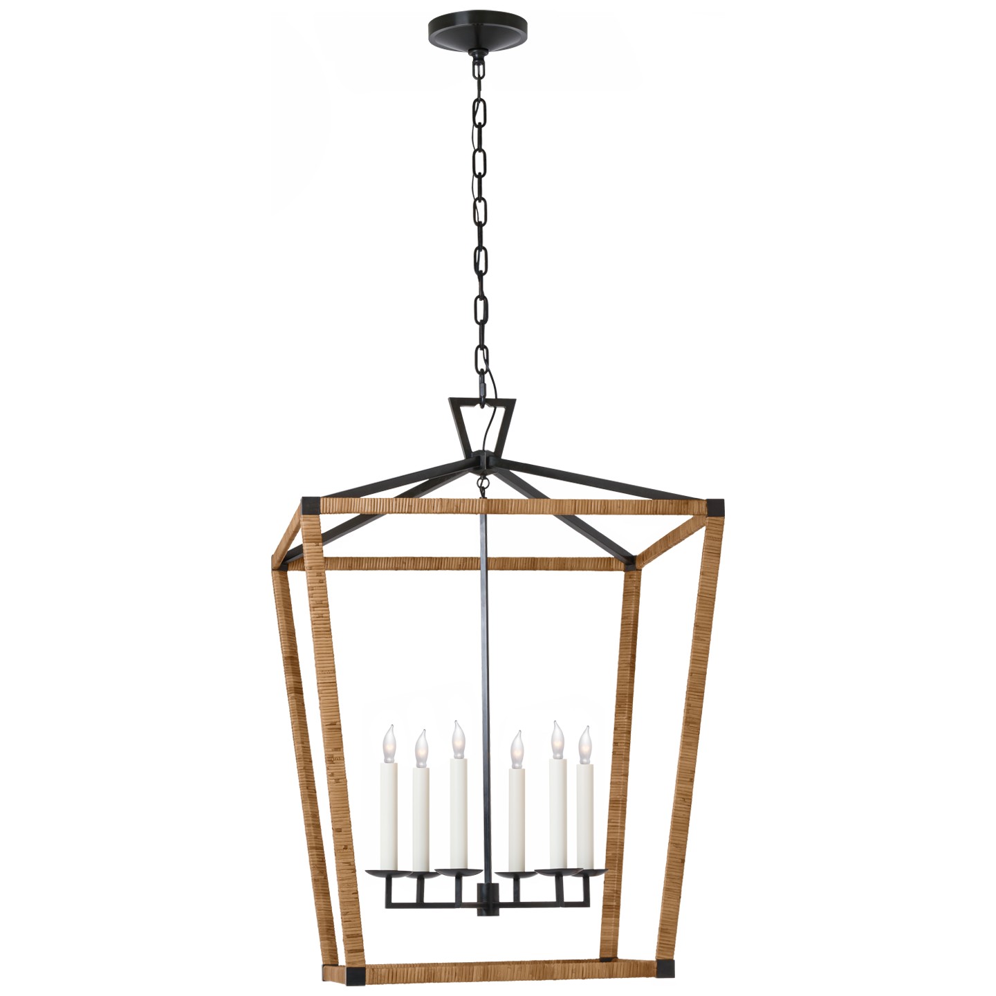 VISUSIGN CHC 5881AI/NRT LED Lantern Aged Iron and Natural Rattan Number Of Bulbs 6 Candelabra