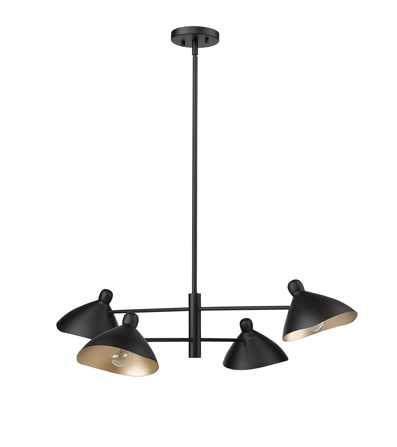 Photos - Chandelier / Lamp Millenium Millennium Lighting Matte Black Four Light Chandelier from the Warhol Collection 12804-MB 