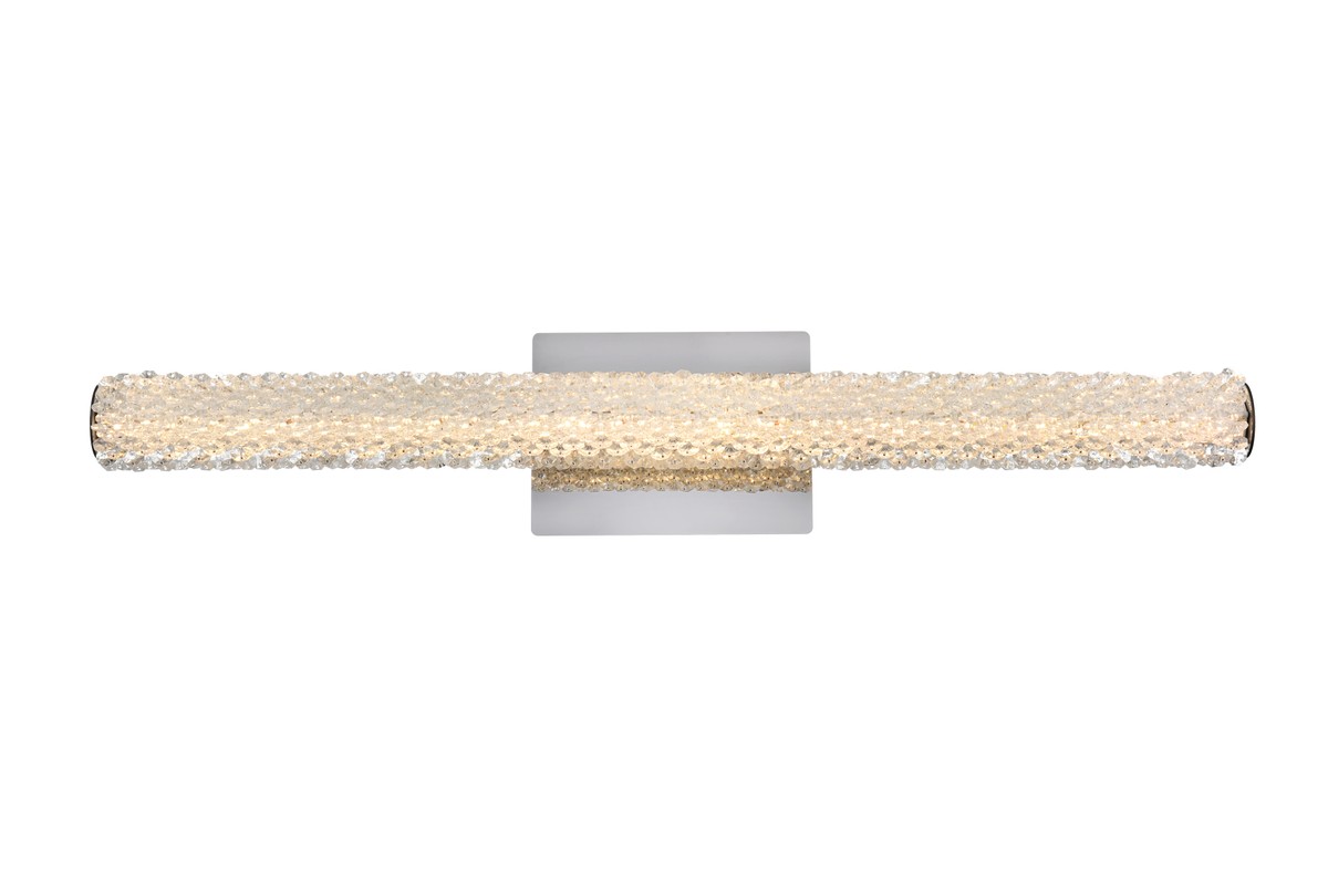 Photos - Chandelier / Lamp Elegant Lighting Chrome LED Wall Sconce from the Bowen Collection 3800W30C