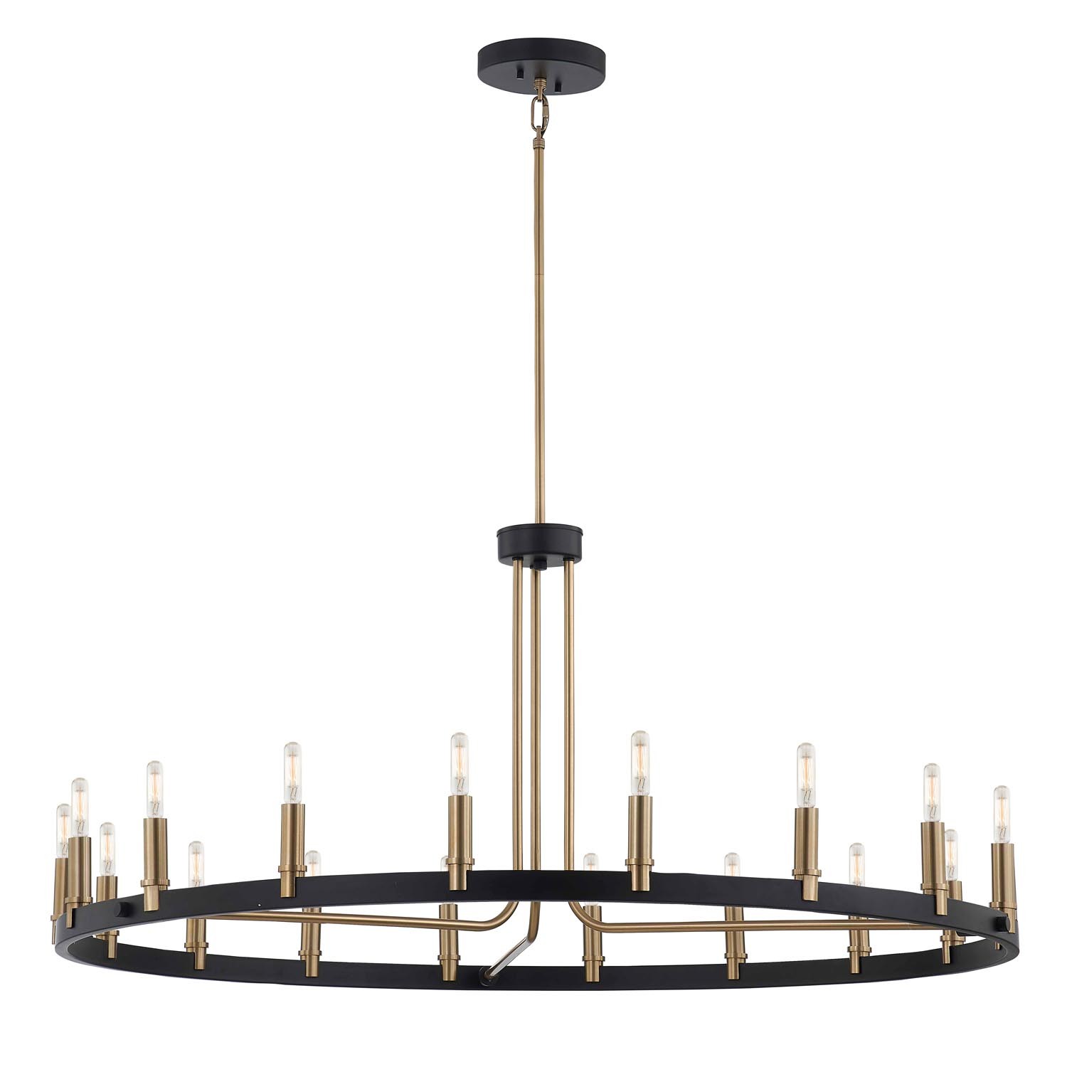 Photos - Chandelier / Lamp Clayton Justice Design Matte Black Brass Chandelier from the  Collection NSH-8045-MBBR 