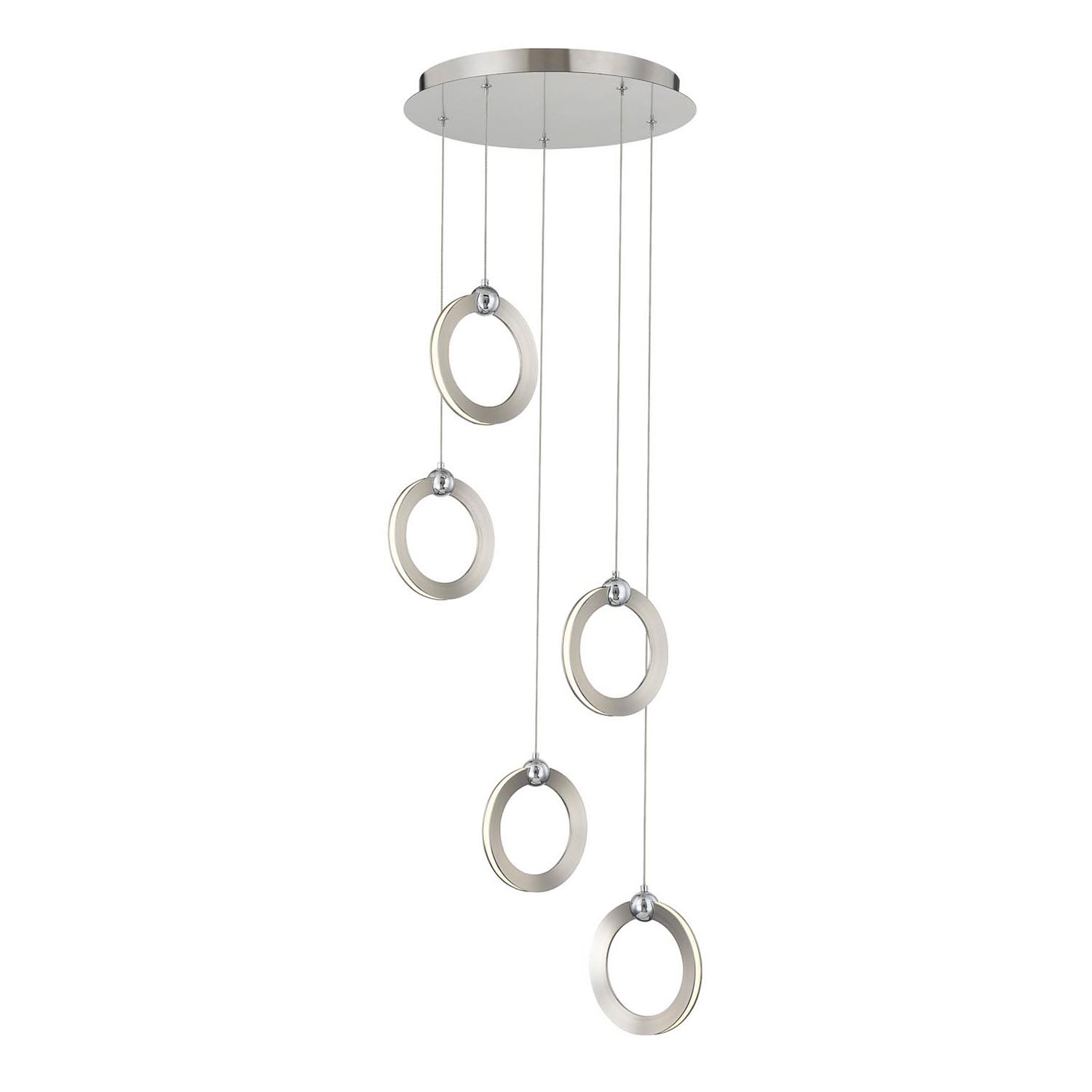 Brushed Nickel Chrome LED Pendant from the Hermosa Collection