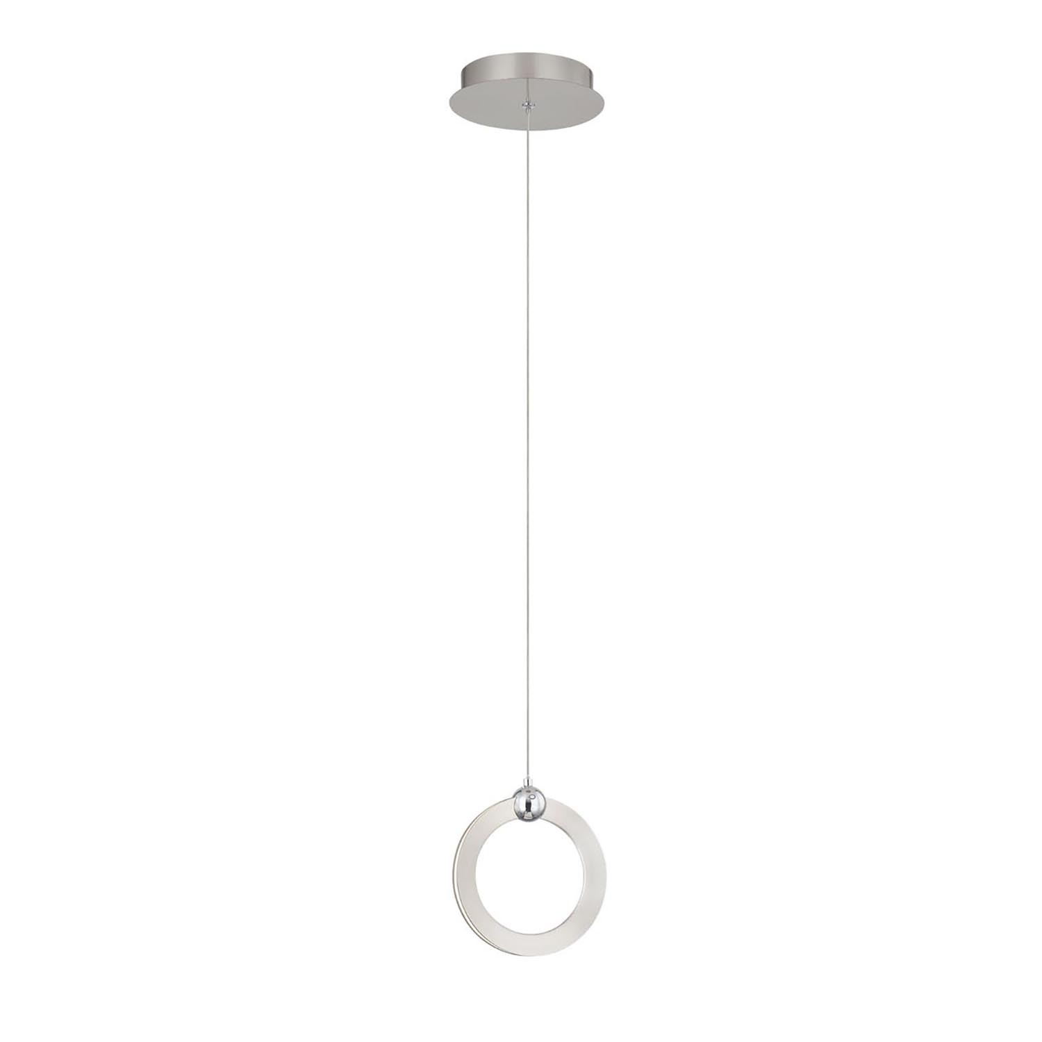 Brushed Nickel Chrome LED Pendant from the Hermosa Collection
