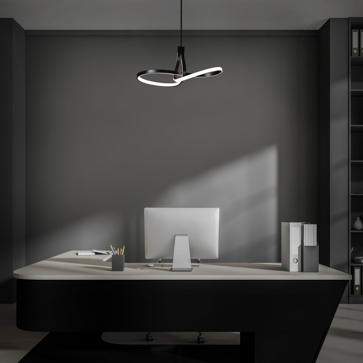Black Led Pendant F…