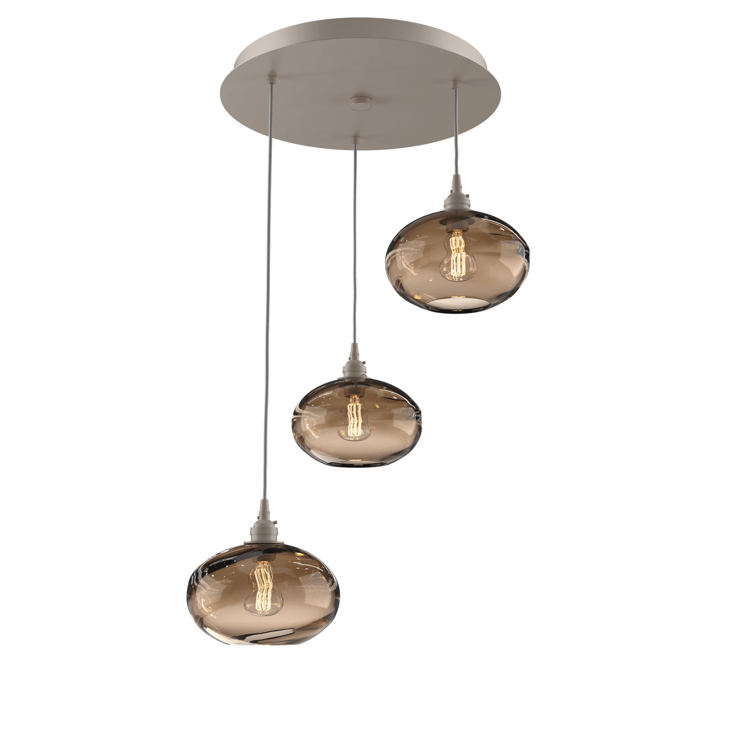 HAMMERTON CHB0036-03-BS-OB-C01-E2 Three Light Pendant Beige Silver Number Of Bulbs 3 A19