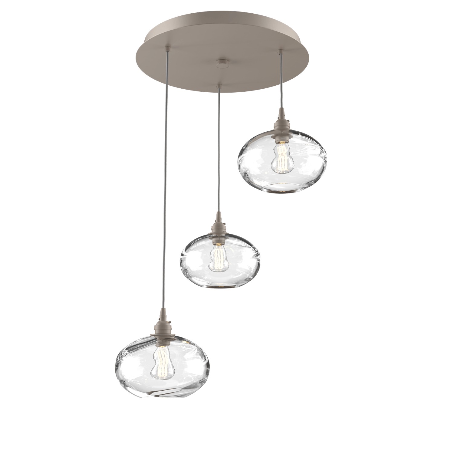 HAMMERTON CHB0036-03-BS-OC-C01-E2 Three Light Pendant Beige Silver Number Of Bulbs 3 A19