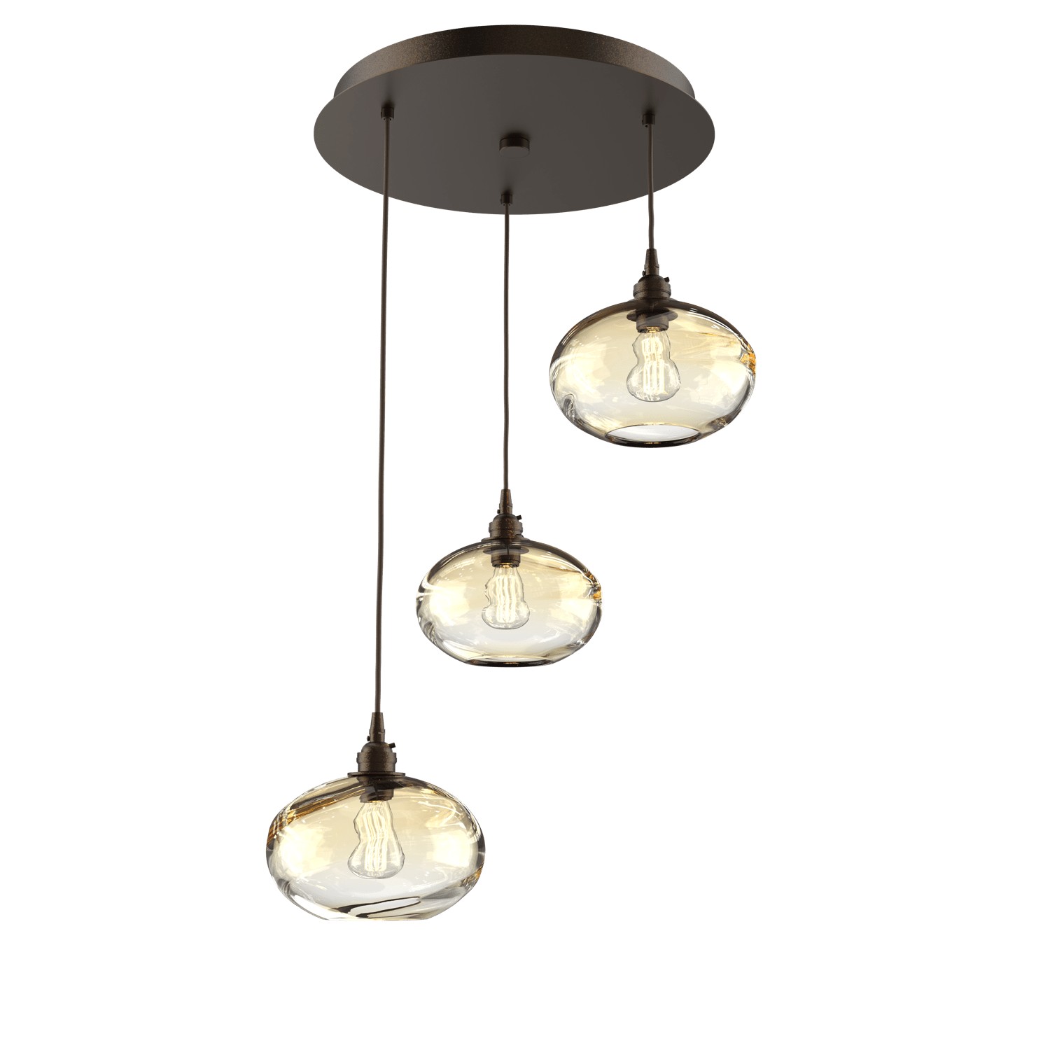 HAMMERTON CHB0036-03-FB-OA-C01-E2 Three Light Pendant Flat Bronze Number Of Bulbs 3 A19