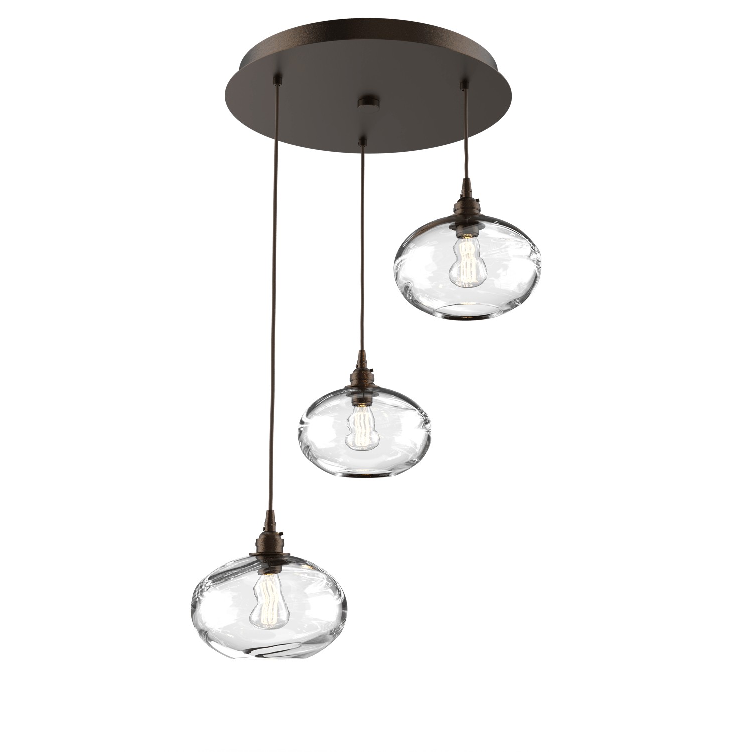 HAMMERTON CHB0036-03-FB-OC-C01-E2 Three Light Pendant Flat Bronze Number Of Bulbs 3 A19