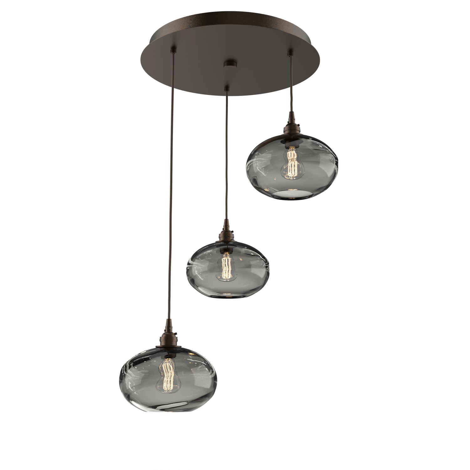 HAMMERTON CHB0036-03-FB-OS-C01-E2 Three Light Pendant Flat Bronze Number Of Bulbs 3 A19