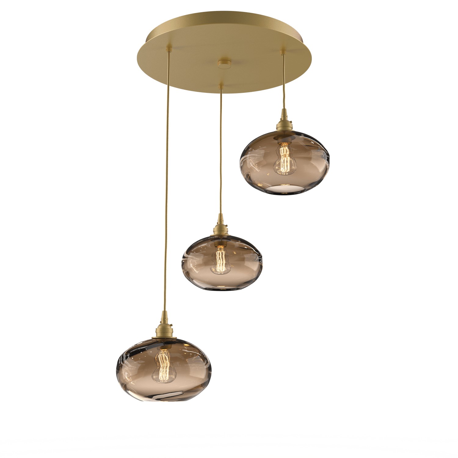 HAMMERTON CHB0036-03-GB-OB-C01-E2 Three Light Pendant Gilded Brass Number Of Bulbs 3 A19