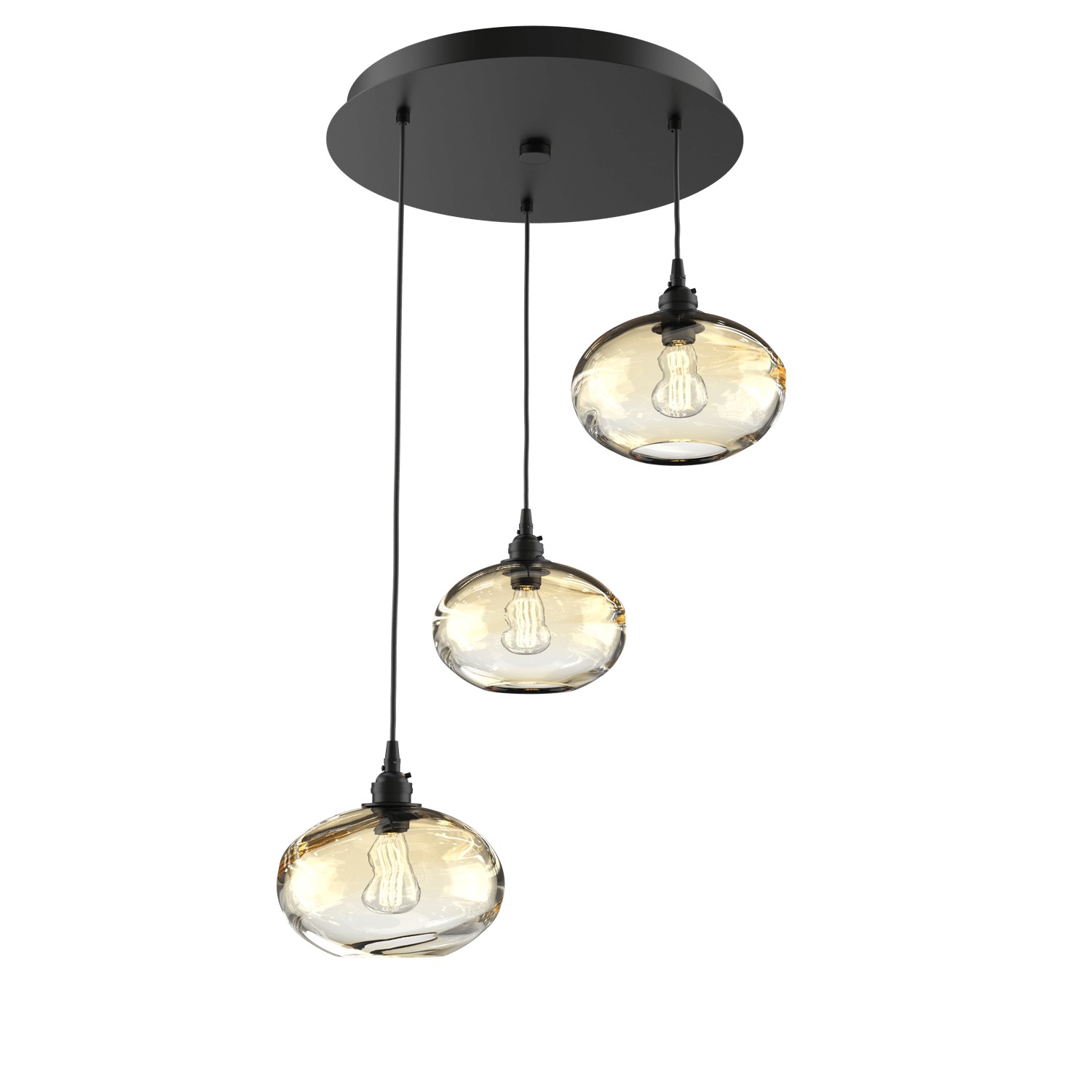 HAMMERTON CHB0036-03-MB-OA-C01-E2 Three Light Pendant Matte Black Number Of Bulbs 3 A19