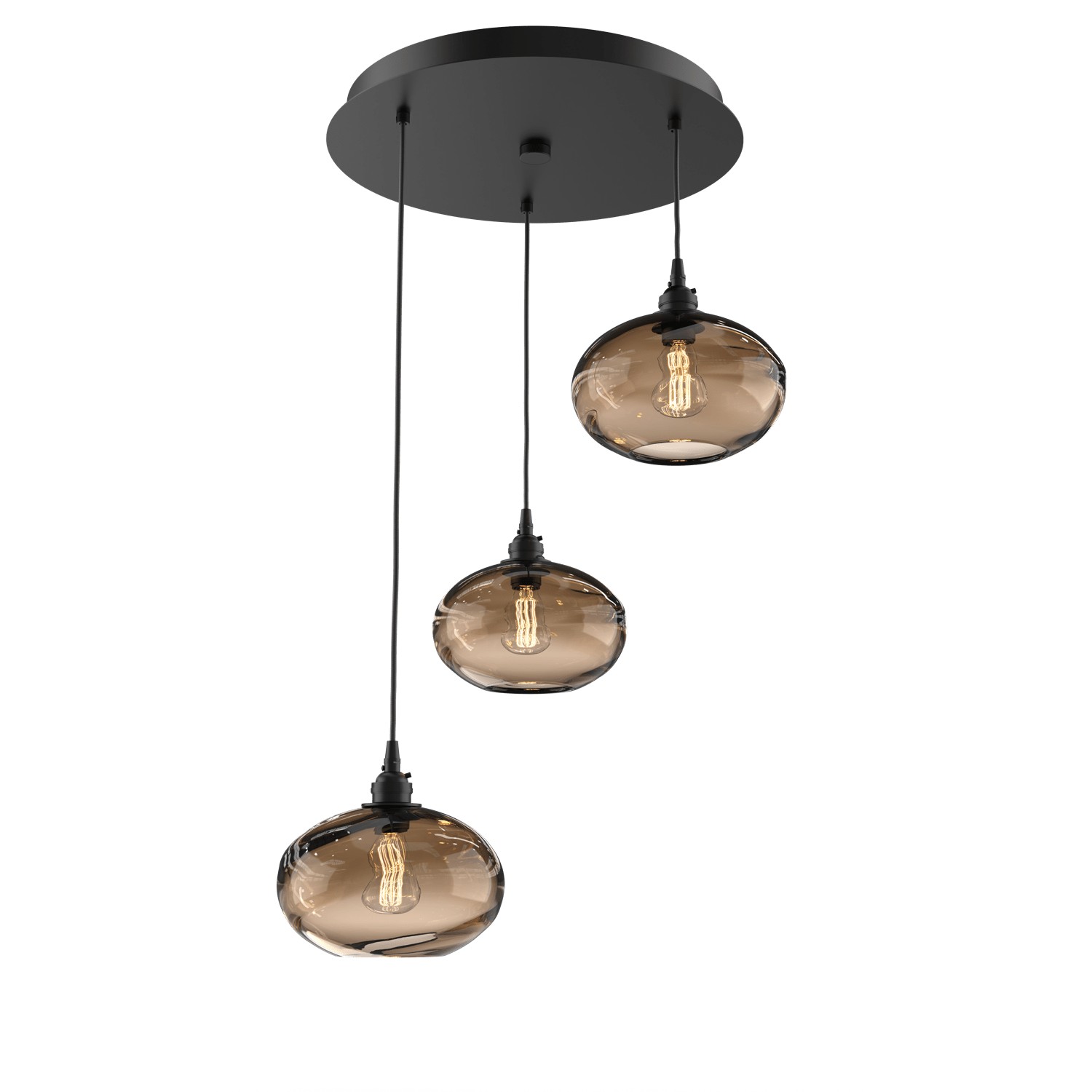 HAMMERTON CHB0036-03-MB-OB-C01-E2 Three Light Pendant Matte Black Number Of Bulbs 3 A19