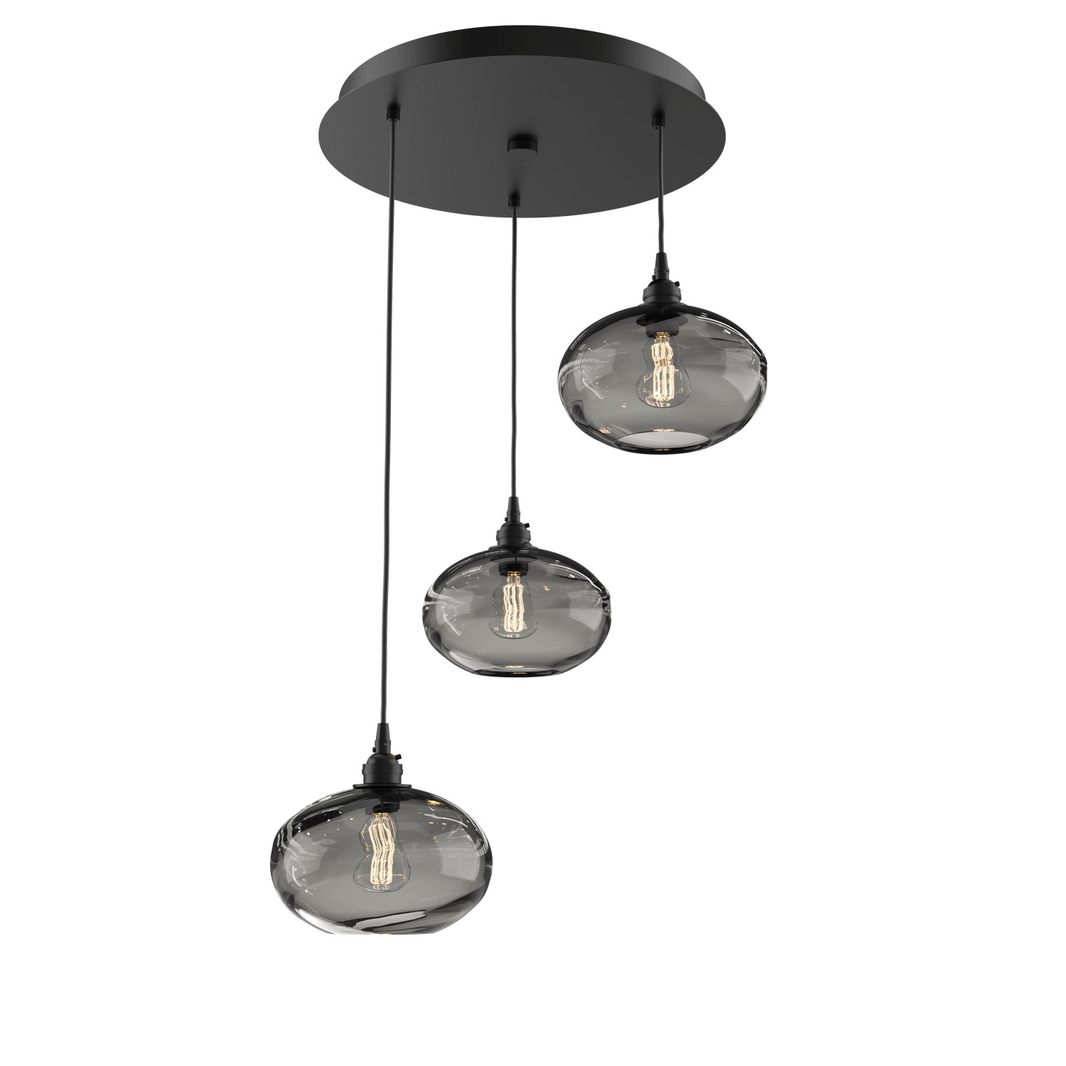 HAMMERTON CHB0036-03-MB-OS-C01-E2 Three Light Pendant Matte Black Number Of Bulbs 3 A19