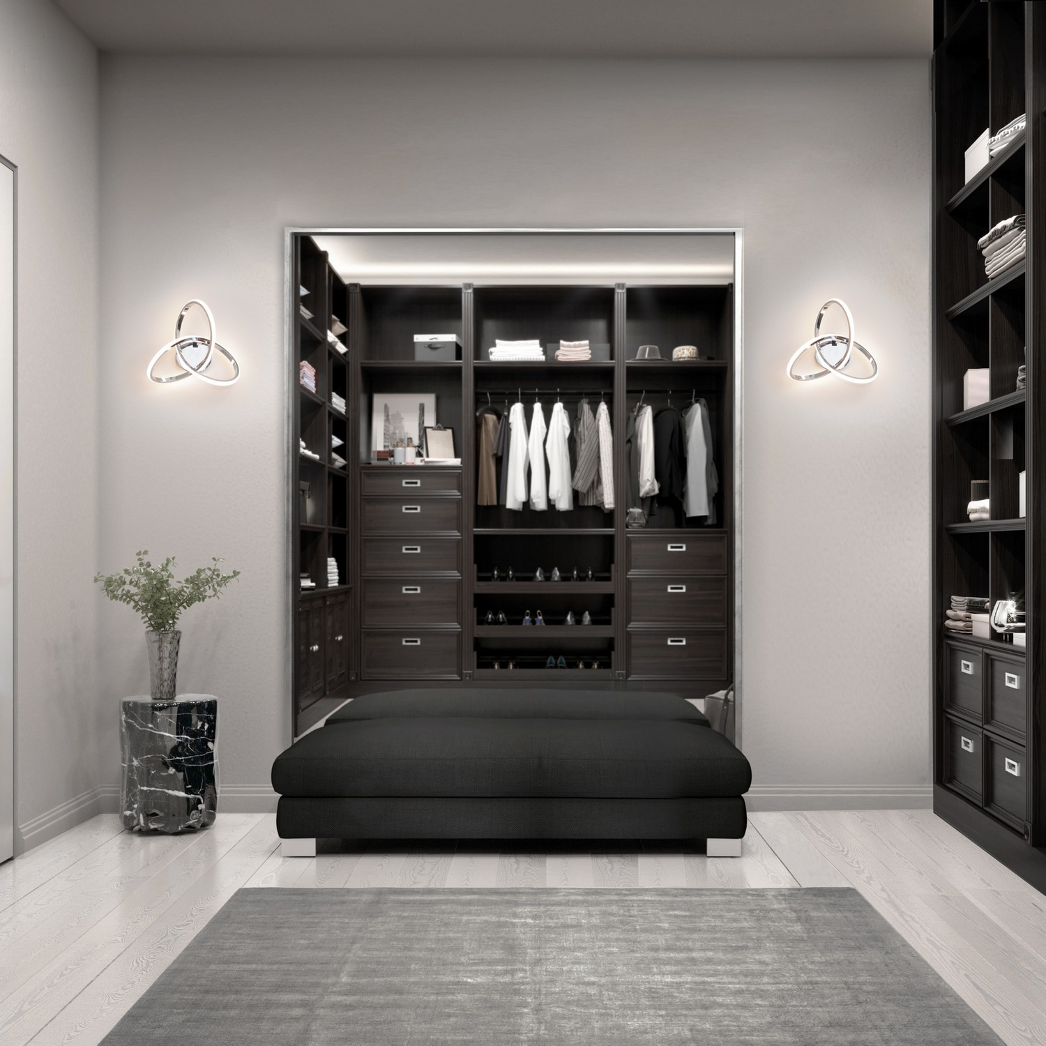 Photos - Chandelier / Lamp WAC Lighting Chrome LED Wall Sconce from the Vornado Collection WS-84911-CH