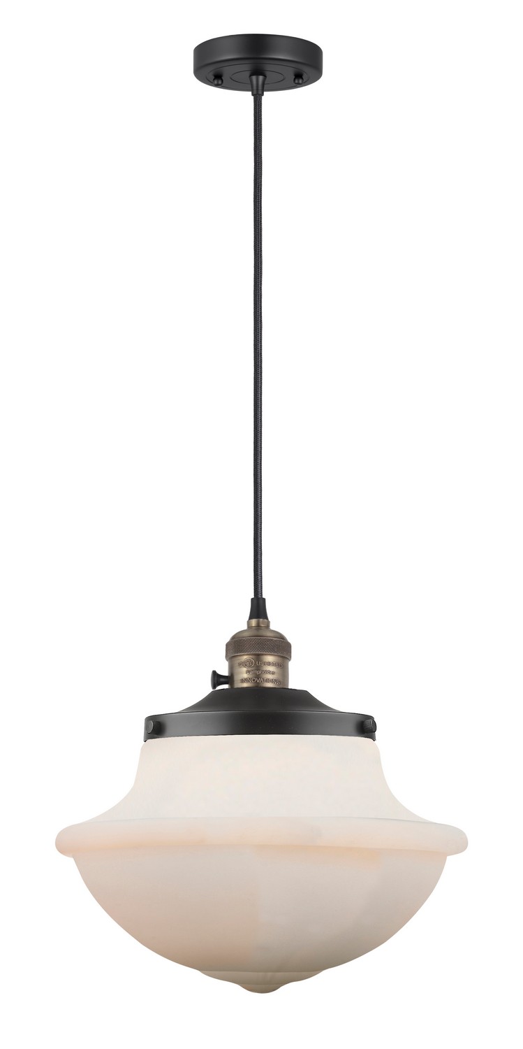 One Light Mini Pendant by Innovations - Franklin Restoration Collection, Black Antique Brass Finish - 201CSW-BAB-G541
