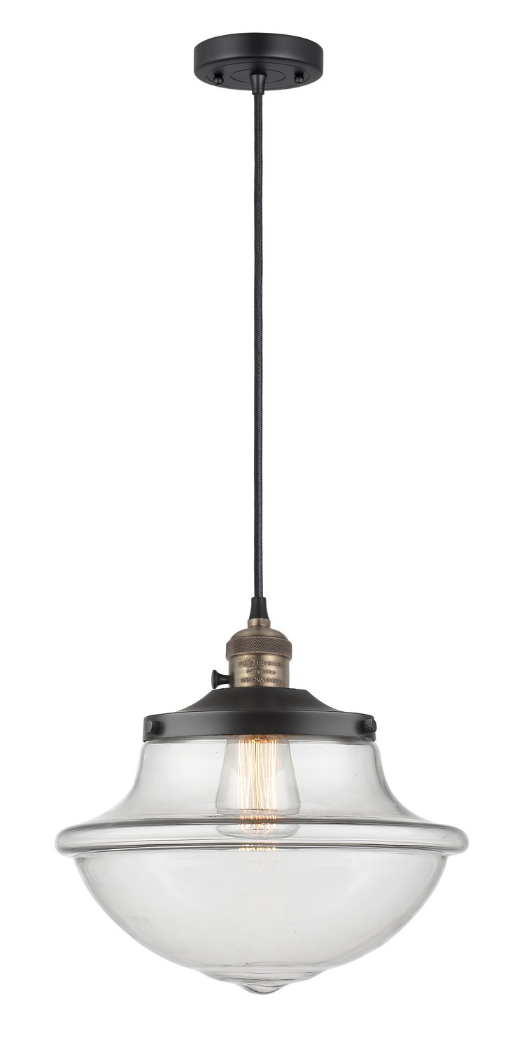 One Light Mini Pendant by Innovations - Franklin Restoration Collection, Black Antique Brass Finish - 201CSW-BAB-G542