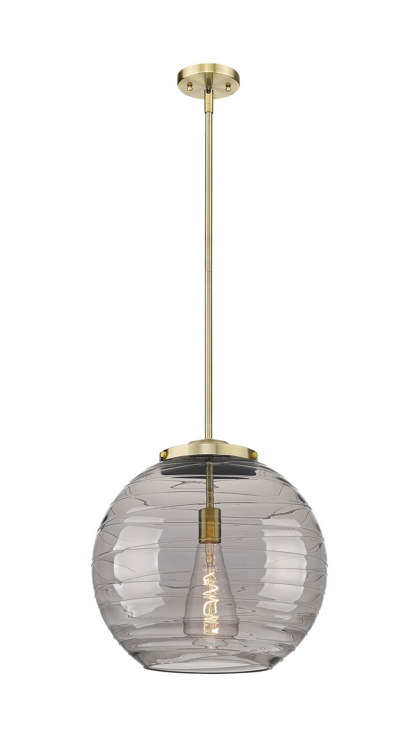 LED Pendant by Innovations - Essex Collection, Antique Brass Finish - 221-1S-AB-G1213-16SM-BB-95-LED