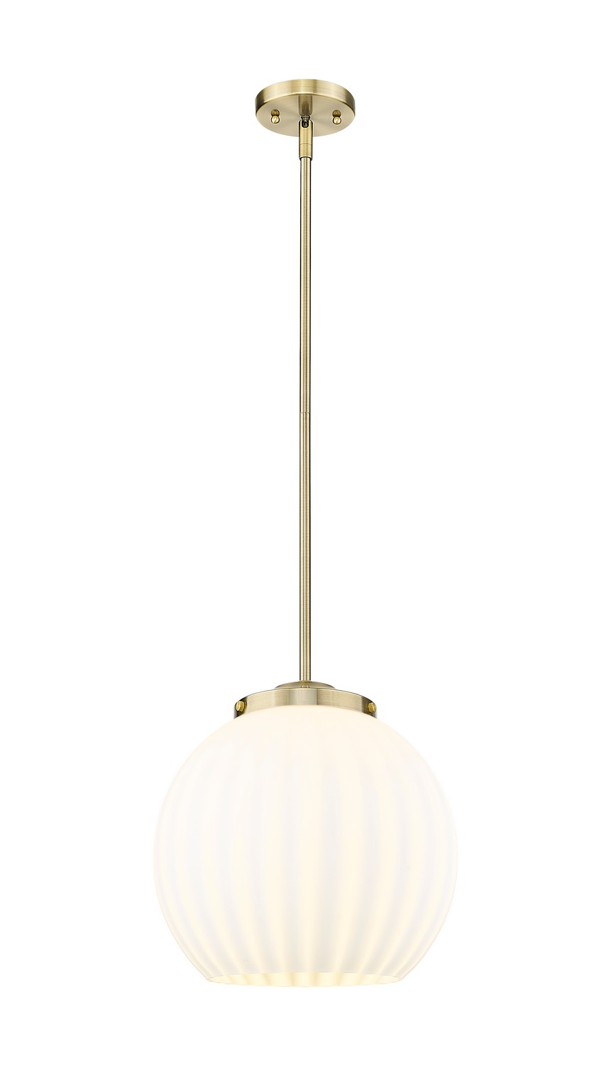 One Light Pendant by Innovations - Essex Collection, Antique Brass Finish - 221-1S-AB-G1217-14WV