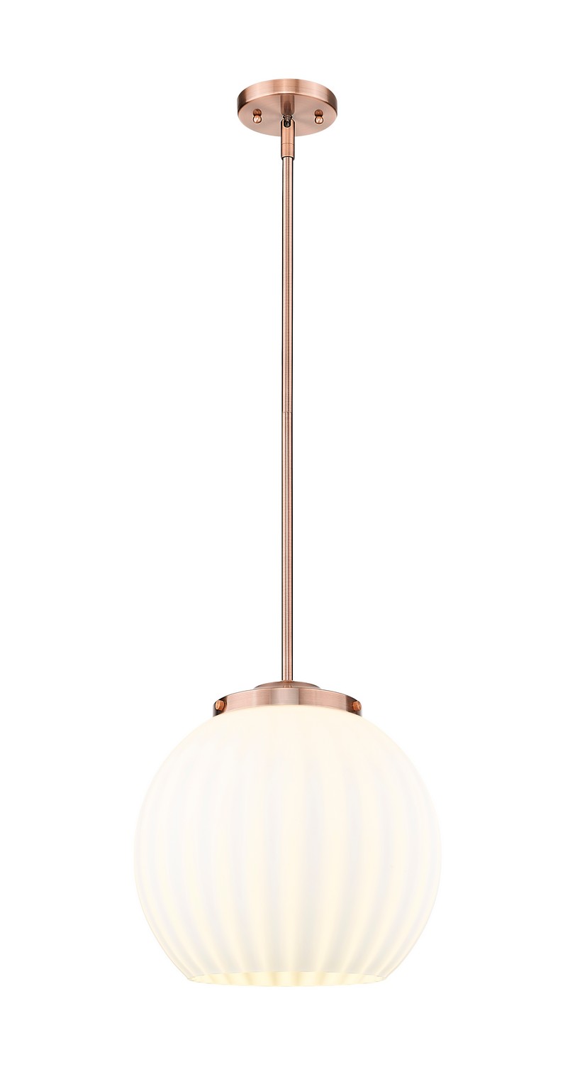 One Light Pendant by Innovations - Essex Collection, Antique Copper Finish - 221-1S-AC-G1217-14WV