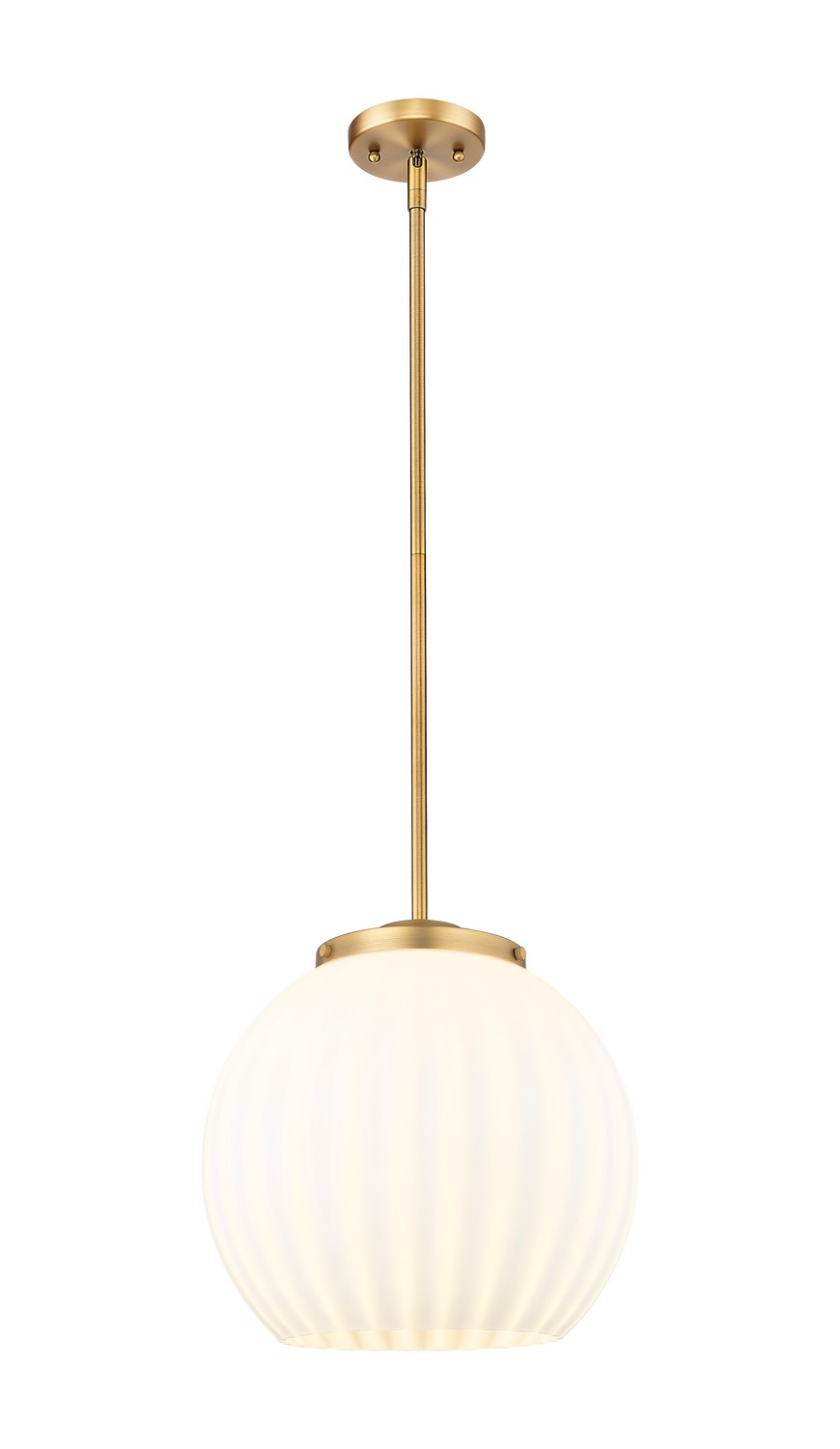 One Light Pendant by Innovations - Essex Collection, Brushed Brass Finish - 221-1S-BB-G1217-14WV
