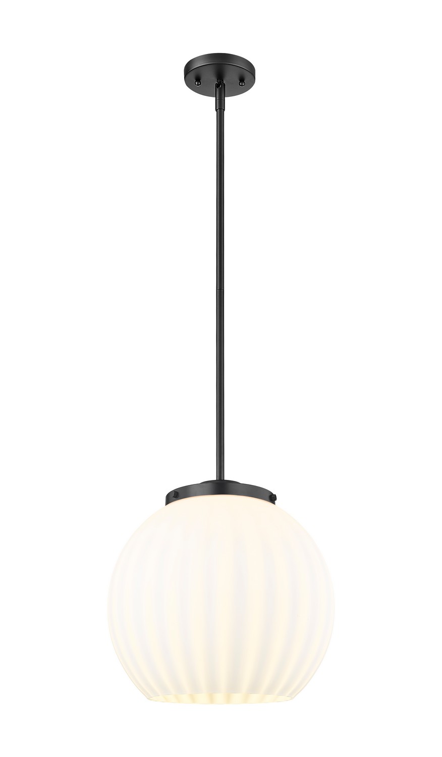 One Light Pendant by Innovations - Essex Collection, Matte Black Finish - 221-1S-BK-G1217-14WV