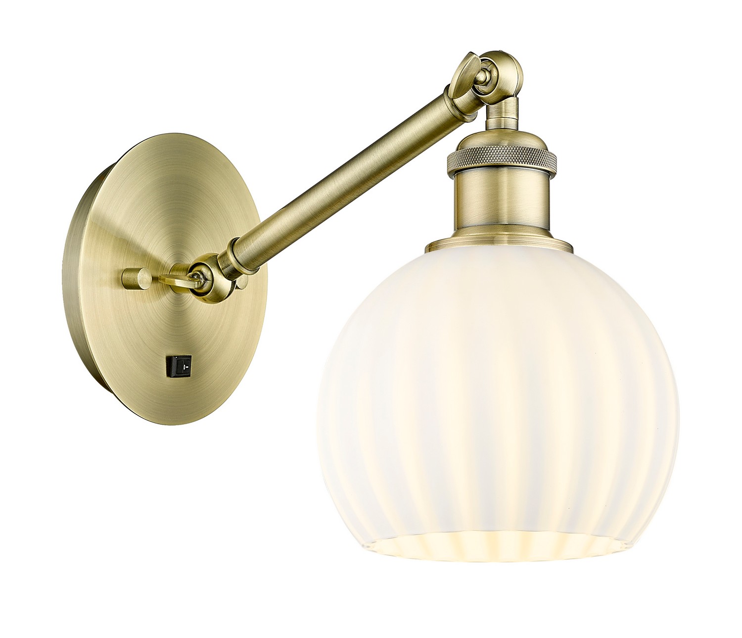 One Light Wall Sconce by Innovations - Ballston Collection, Antique Brass Finish - 317-1W-AB-G1217-6WV