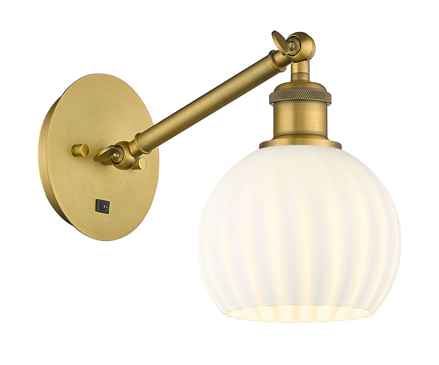 One Light Wall Sconce by Innovations - Ballston Collection, Brushed Brass Finish - 317-1W-BB-G1217-6WV