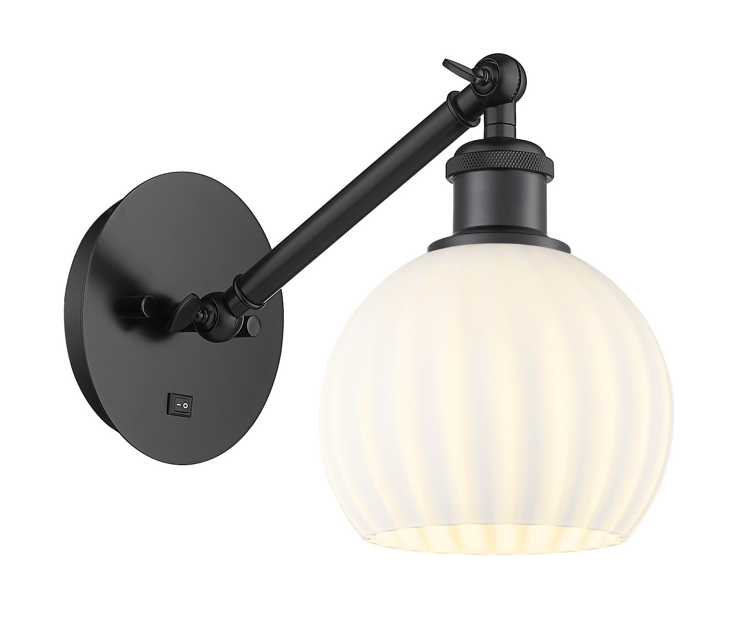 One Light Wall Sconce by Innovations - Ballston Collection, Matte Black Finish - 317-1W-BK-G1217-6WV