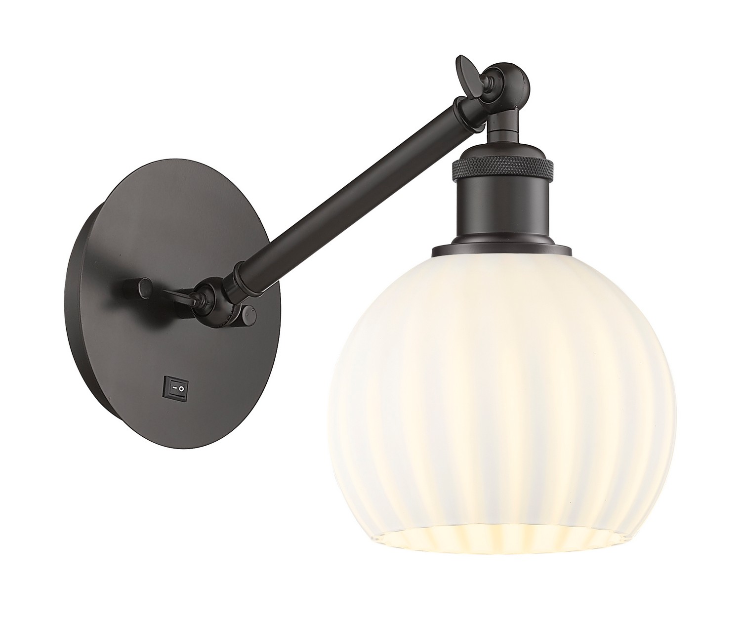 One Light Wall Sconce by Innovations - Ballston Collection, Oil Rubbed Bronze Finish - 317-1W-OB-G1217-6WV