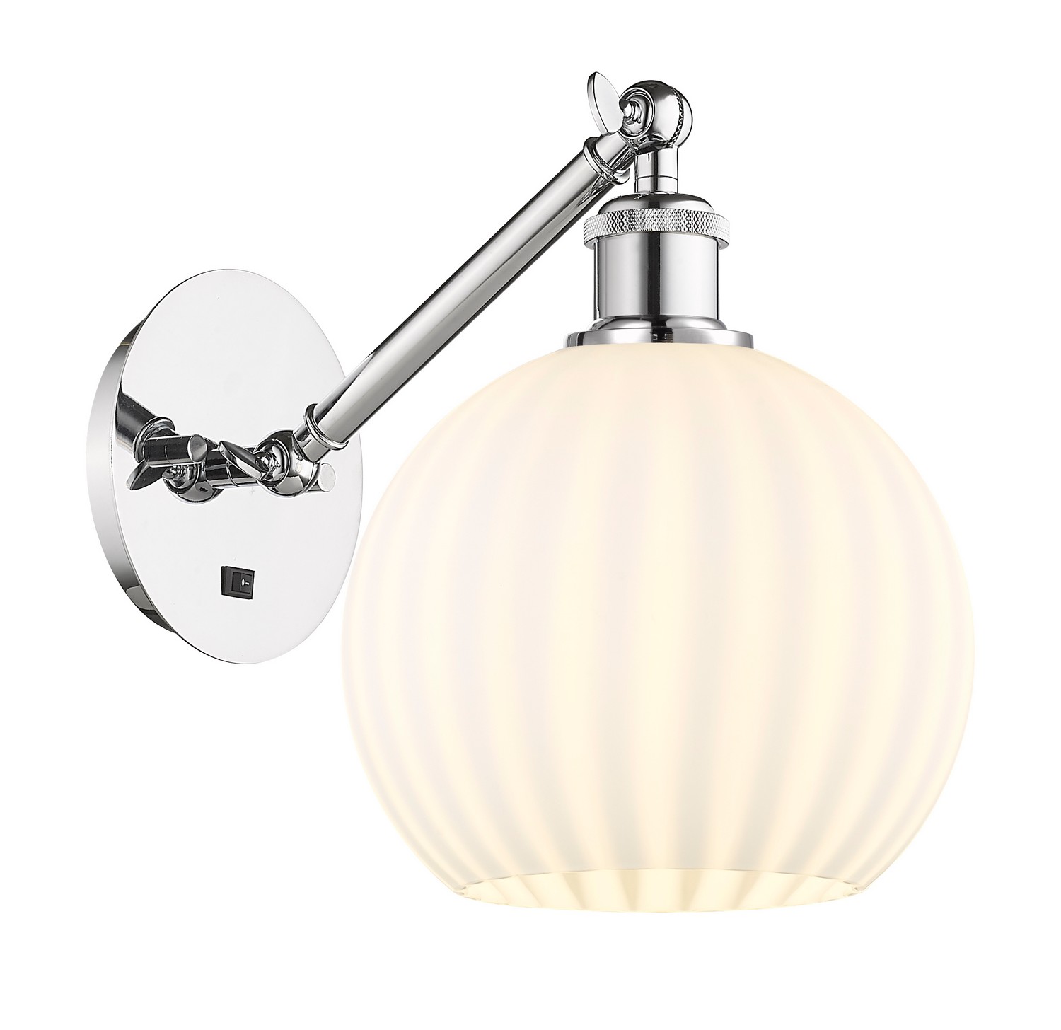 One Light Wall Sconce by Innovations - Ballston Collection, Polished Chrome Finish - 317-1W-PC-G1217-8WV