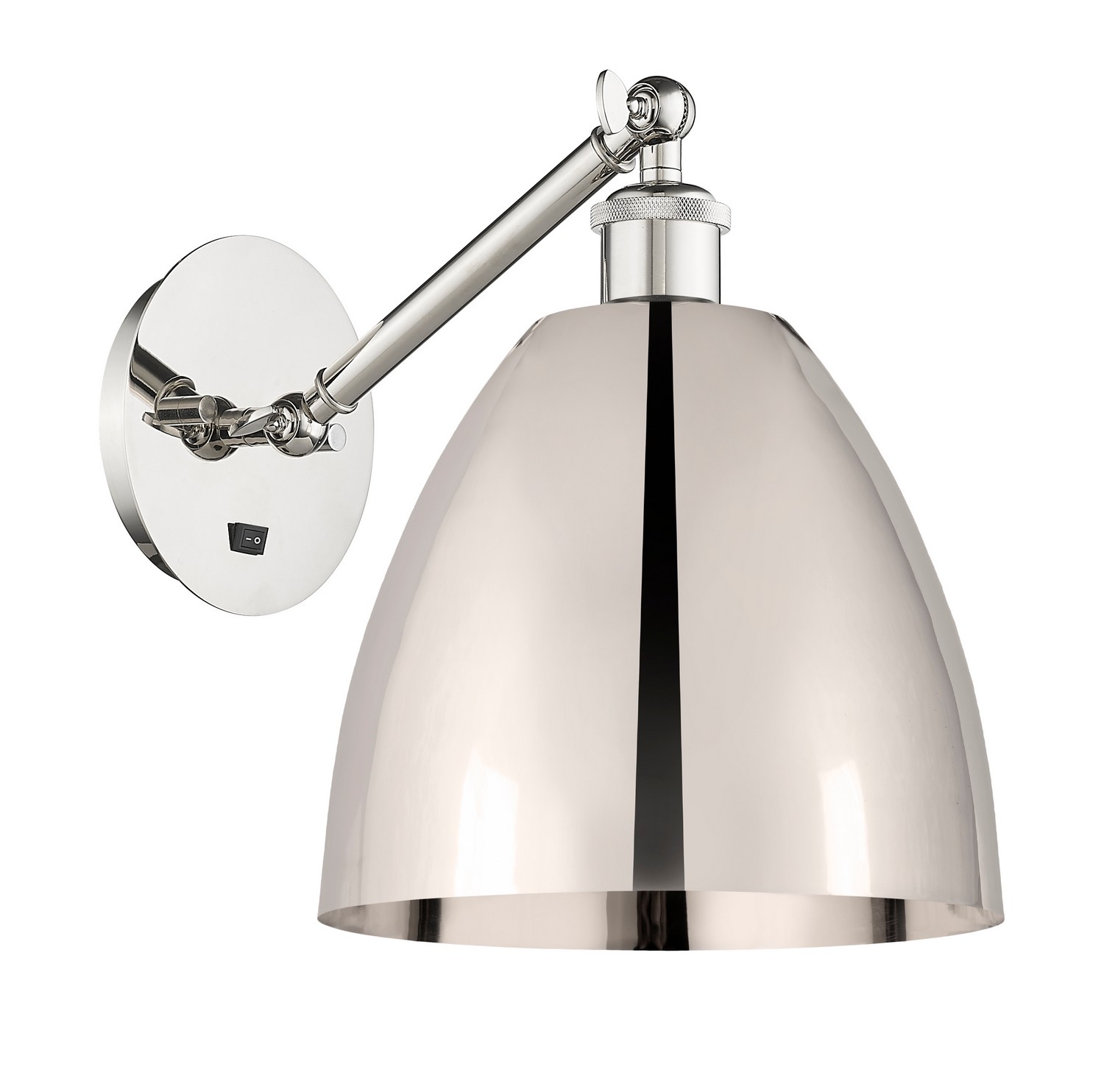 One Light Wall Sconce by Innovations - Ballston Collection, Polished Nickel Finish - 317-1W-PN-MBD-9-PN