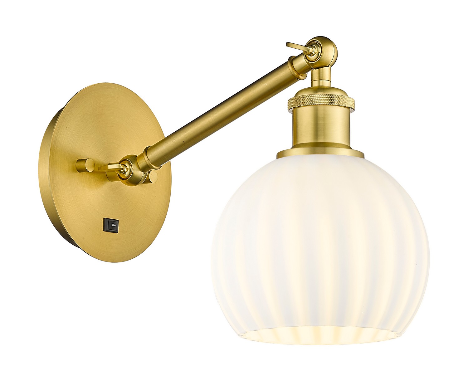 One Light Wall Sconce by Innovations - Ballston Collection, Satin Gold Finish - 317-1W-SG-G1217-6WV