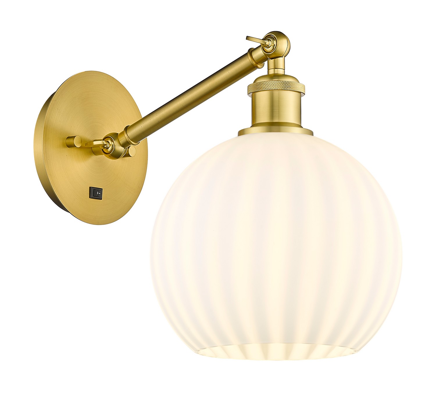 One Light Wall Sconce by Innovations - Ballston Collection, Satin Gold Finish - 317-1W-SG-G1217-8WV