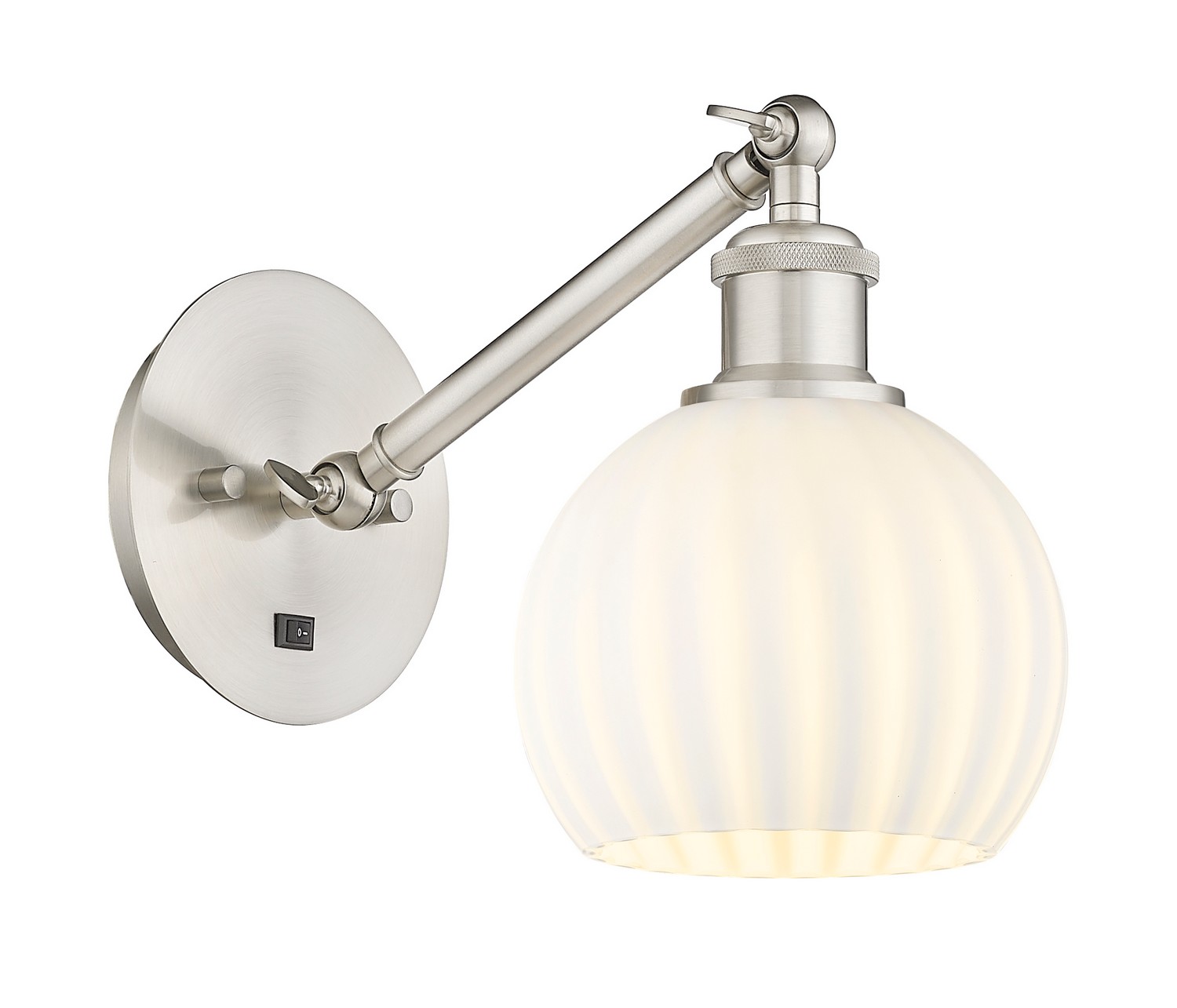One Light Wall Sconce by Innovations - Ballston Collection, Brushed Satin Nickel Finish - 317-1W-SN-G1217-6WV