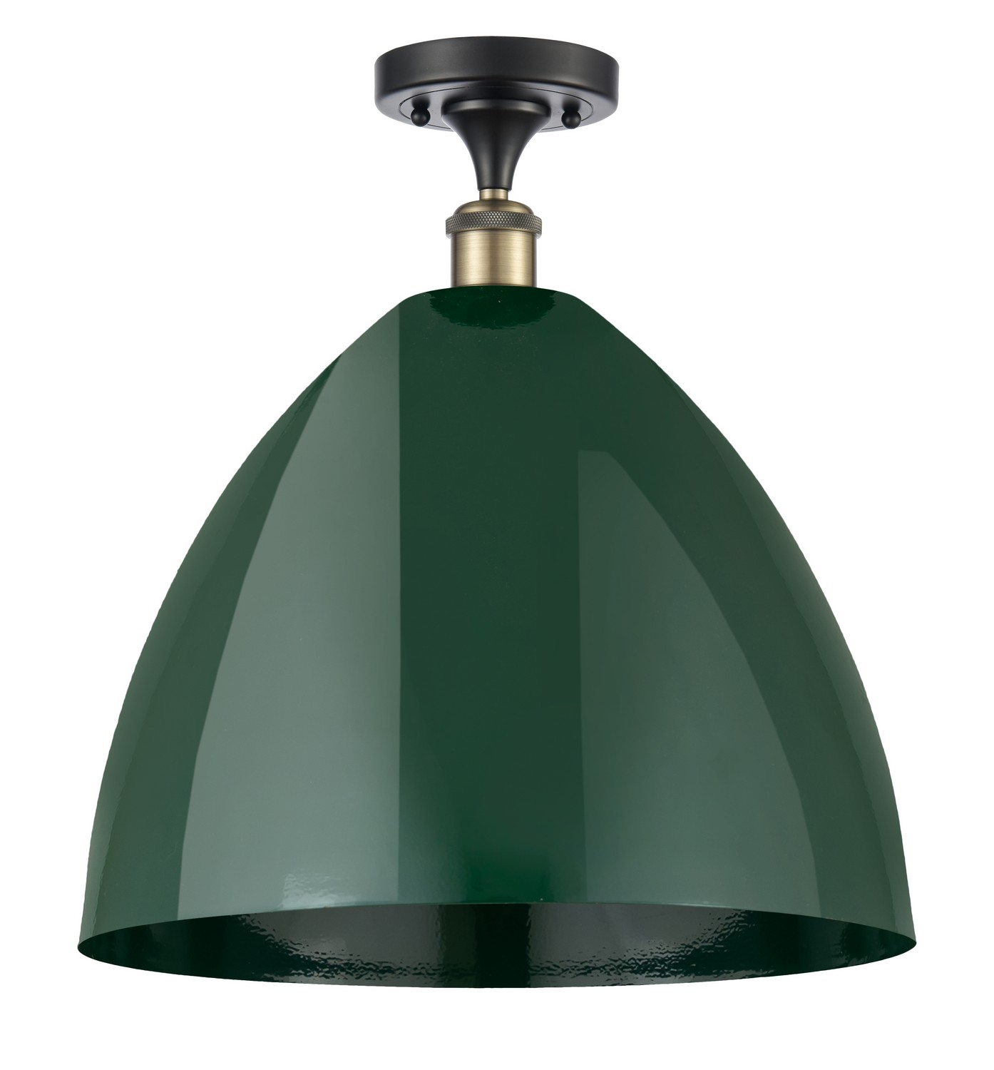 One Light Semi-Flush Mount by Innovations - Ballston Collection, Black Antique Brass Finish - 516-1C-BAB-MBD-16-GR