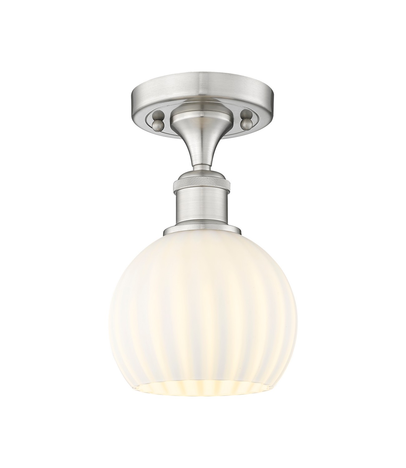 One Light Semi-Flush Mount by Innovations - Ballston Collection, Brushed Satin Nickel Finish - 516-1C-SN-G1217-6WV