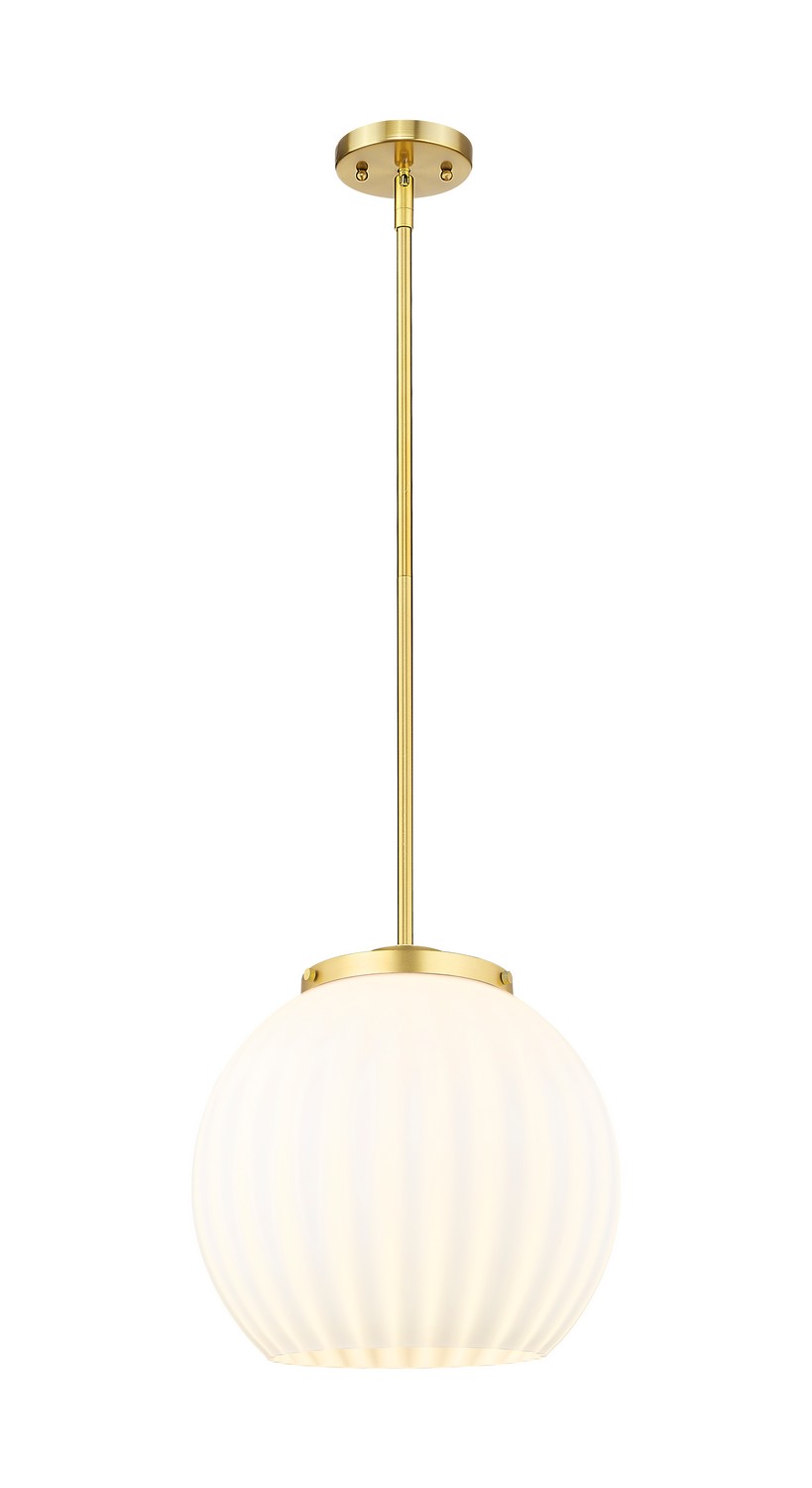 One Light Pendant by Innovations - Essex Collection, Satin Gold Finish - 221-1S-SG-G1217-14WV