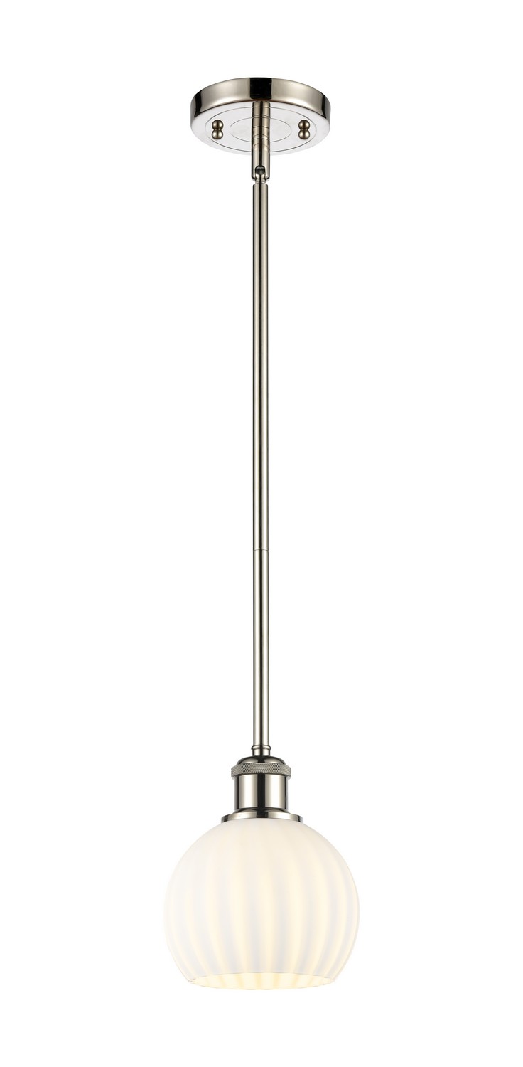 One Light Mini Pendant by Innovations - Ballston Collection, Polished Nickel Finish - 516-1S-PN-G1217-6WV