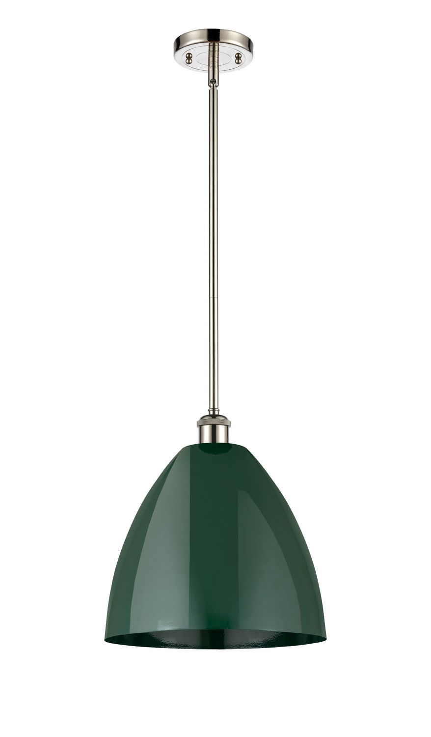 One Light Pendant by Innovations - Ballston Collection, Polished Nickel Finish - 516-1S-PN-MBD-12-GR