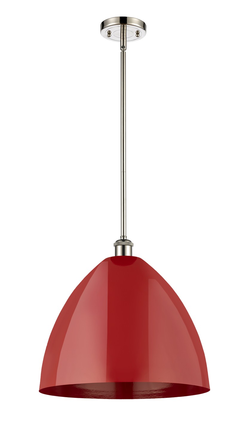 One Light Pendant by Innovations - Ballston Collection, Polished Nickel Finish - 516-1S-PN-MBD-16-RD
