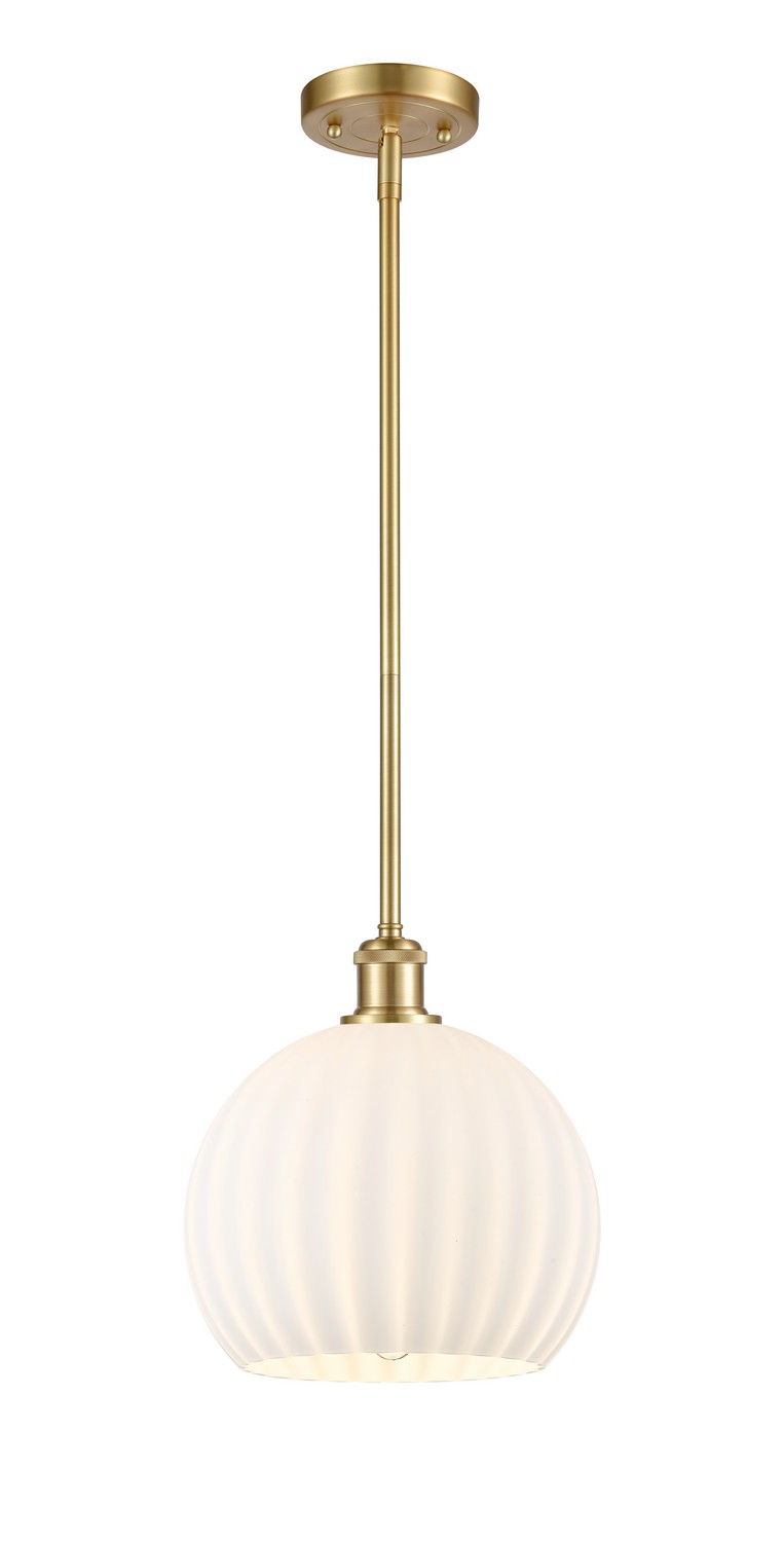 One Light Mini Pendant by Innovations - Ballston Collection, Satin Gold Finish - 516-1S-SG-G1217-10WV