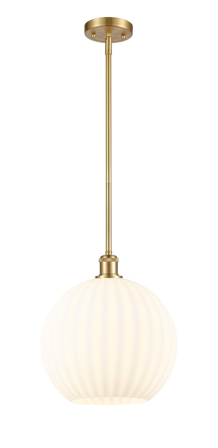 One Light Mini Pendant by Innovations - Ballston Collection, Satin Gold Finish - 516-1S-SG-G1217-12WV