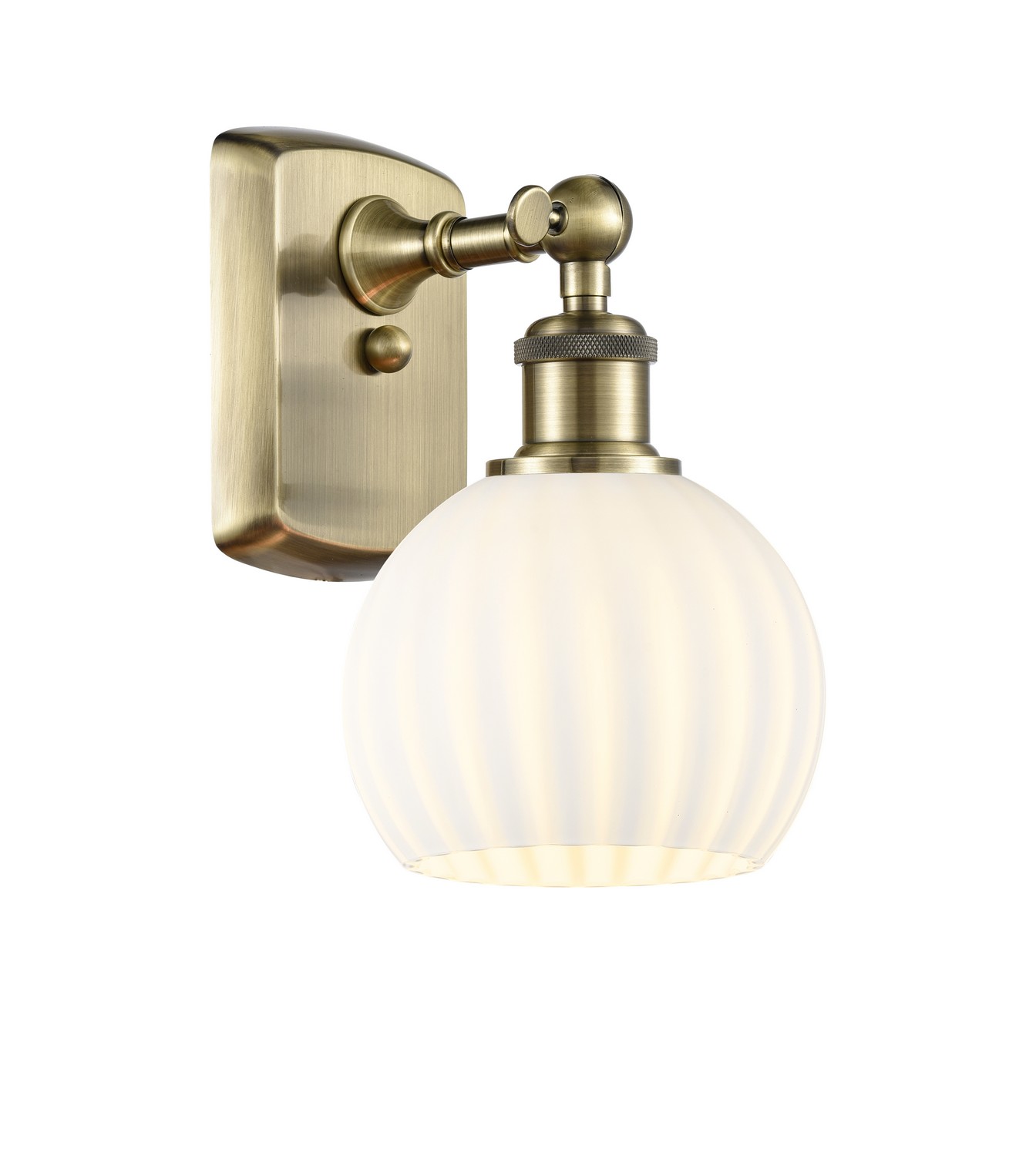 One Light Wall Sconce by Innovations - Ballston Collection, Antique Brass Finish - 516-1W-AB-G1217-6WV