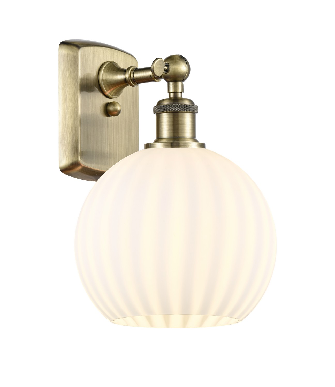 One Light Wall Sconce by Innovations - Ballston Collection, Antique Brass Finish - 516-1W-AB-G1217-8WV