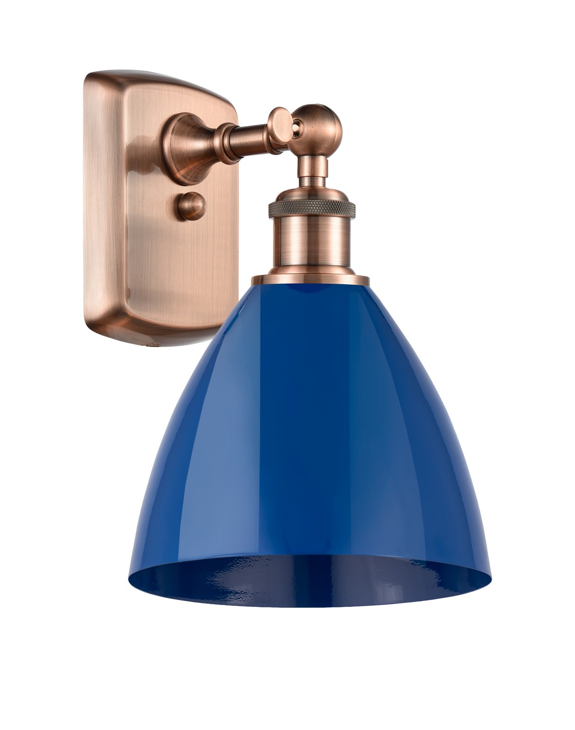 One Light Wall Sconce by Innovations - Ballston Collection, Antique Copper Finish - 516-1W-AC-MBD-75-BL