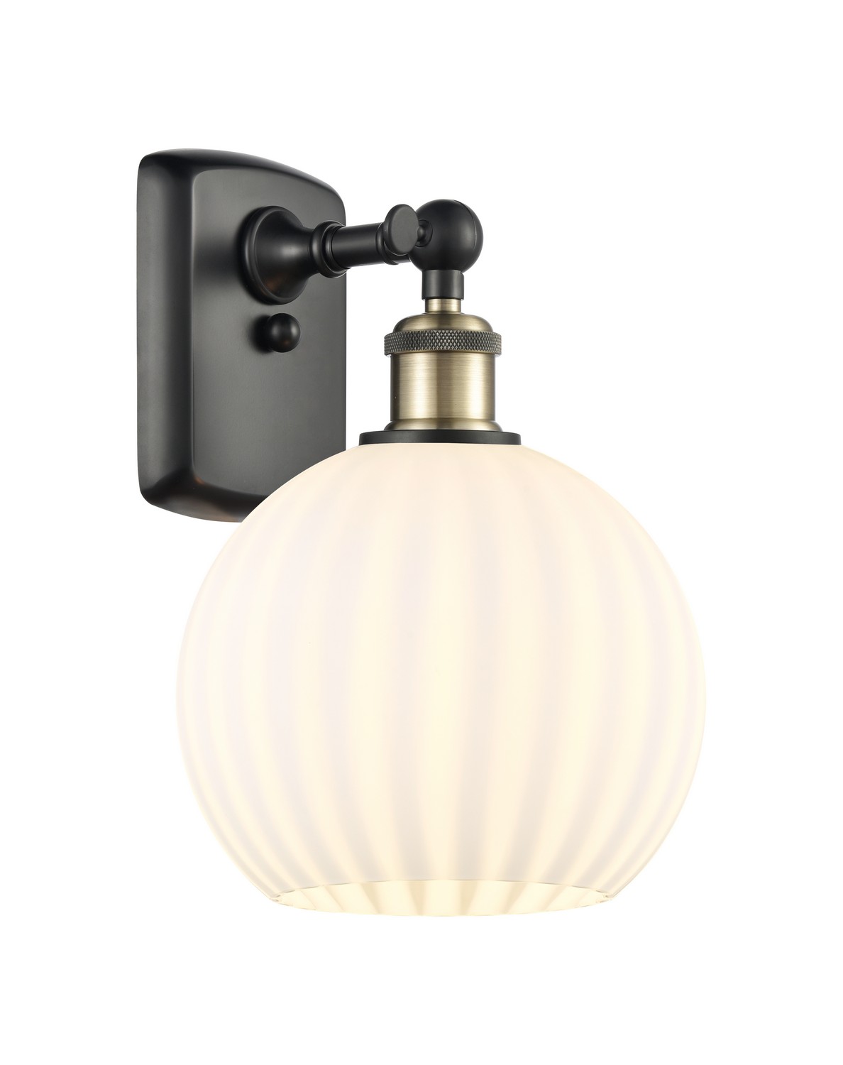 One Light Wall Sconce by Innovations - Ballston Collection, Black Antique Brass Finish - 516-1W-BAB-G1217-8WV