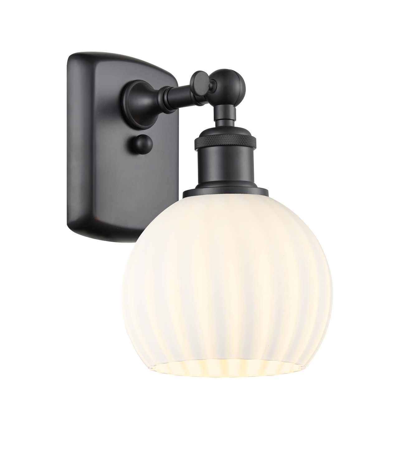 One Light Wall Sconce by Innovations - Ballston Collection, Matte Black Finish - 516-1W-BK-G1217-6WV