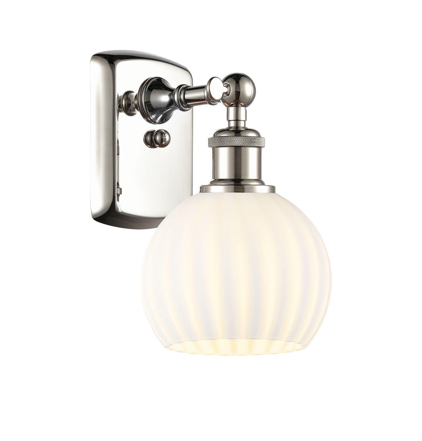 One Light Wall Sconce by Innovations - Ballston Collection, Polished Nickel Finish - 516-1W-PN-G1217-6WV
