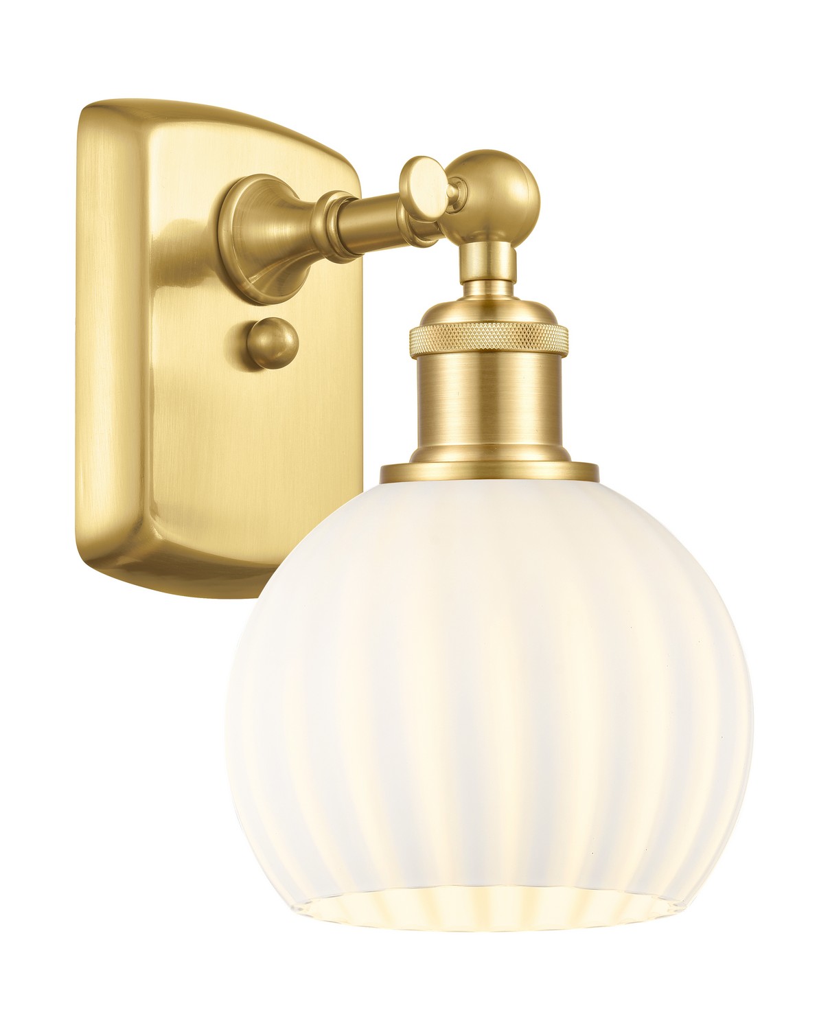 One Light Wall Sconce by Innovations - Ballston Collection, Satin Gold Finish - 516-1W-SG-G1217-6WV
