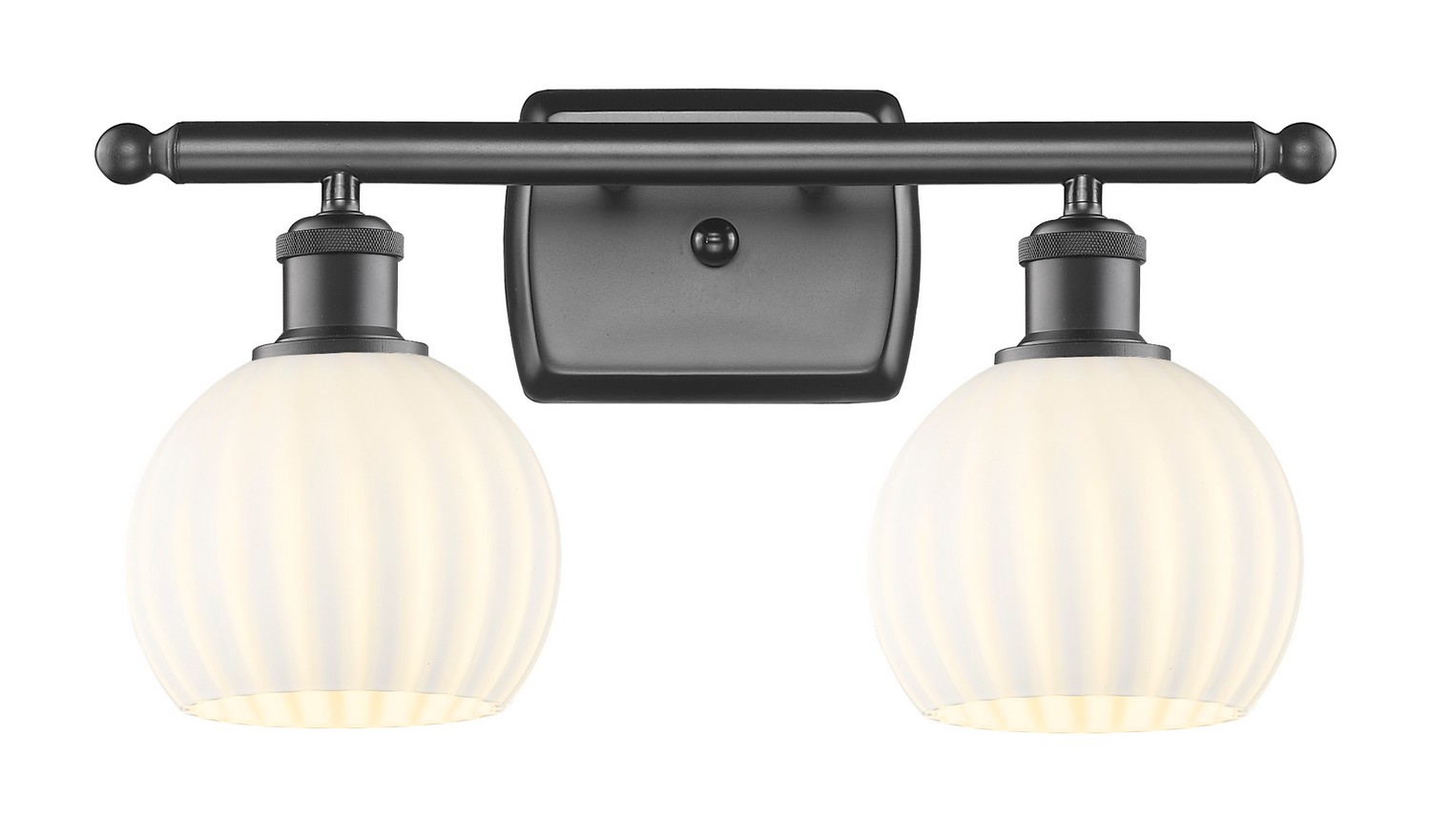 Two Light Bath Vanity by Innovations - Ballston Collection, Oil Rubbed Bronze Finish - 516-2W-OB-G1217-6WV